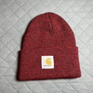 Carhartt A18 Knit Cuffed Beanie Port Heather Red Acrylic Watch Hat Men